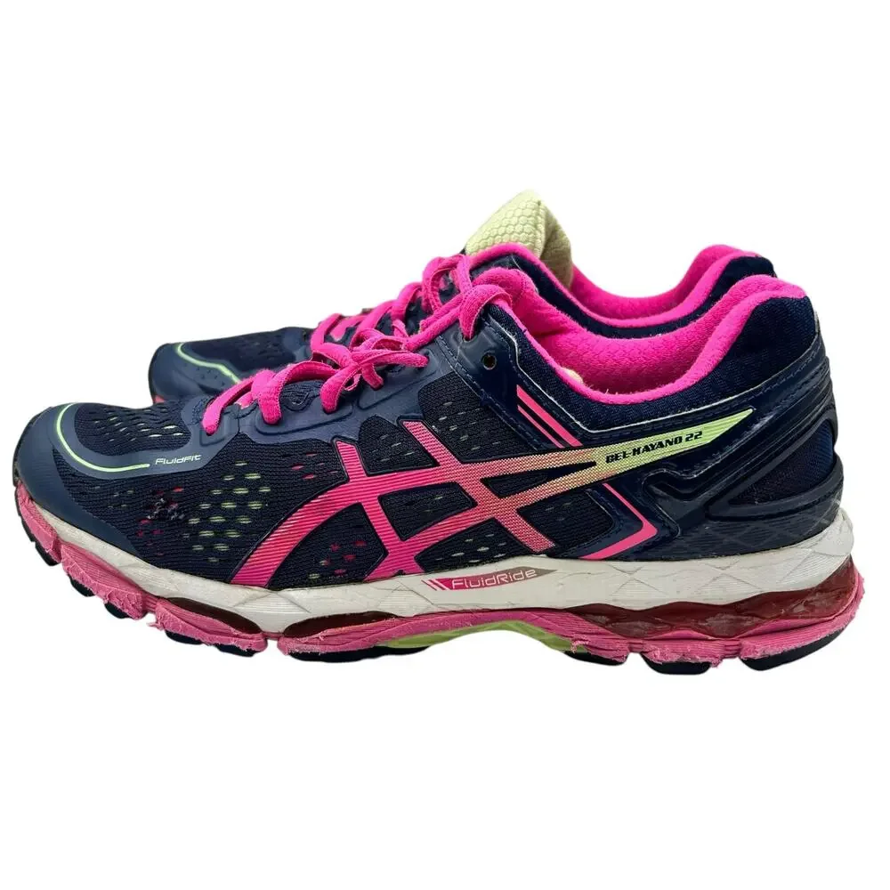ASICS Women's Gel Kayano 22 Indigo‎ Blue Pink Glow Sneakers Shoes Size 8